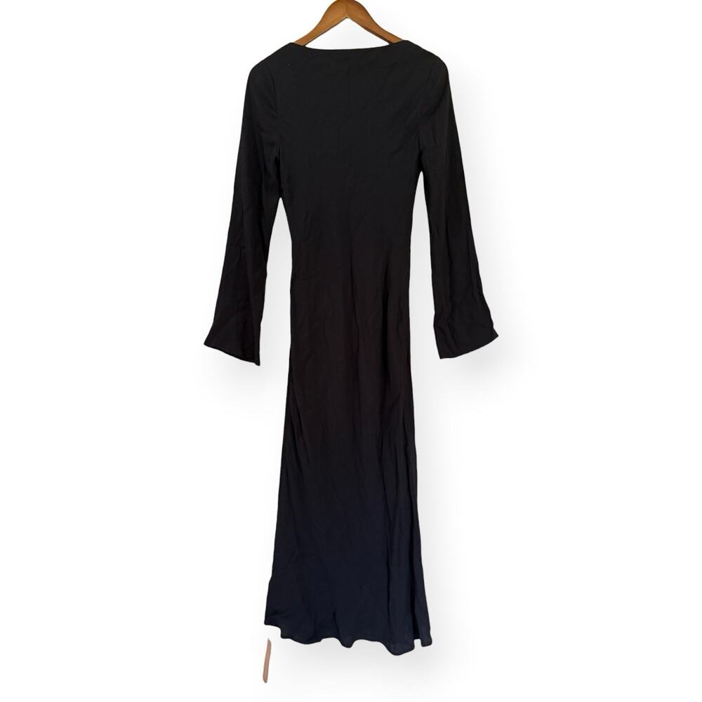 NWT Reformation Kady Maxi Dress Size 2 Black Scoop Neck Long Bell Sleeve $228 - Picture 8 of 12